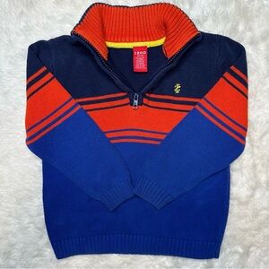 Izod Sweater Blue & Orange Quarter Zip Size 4T